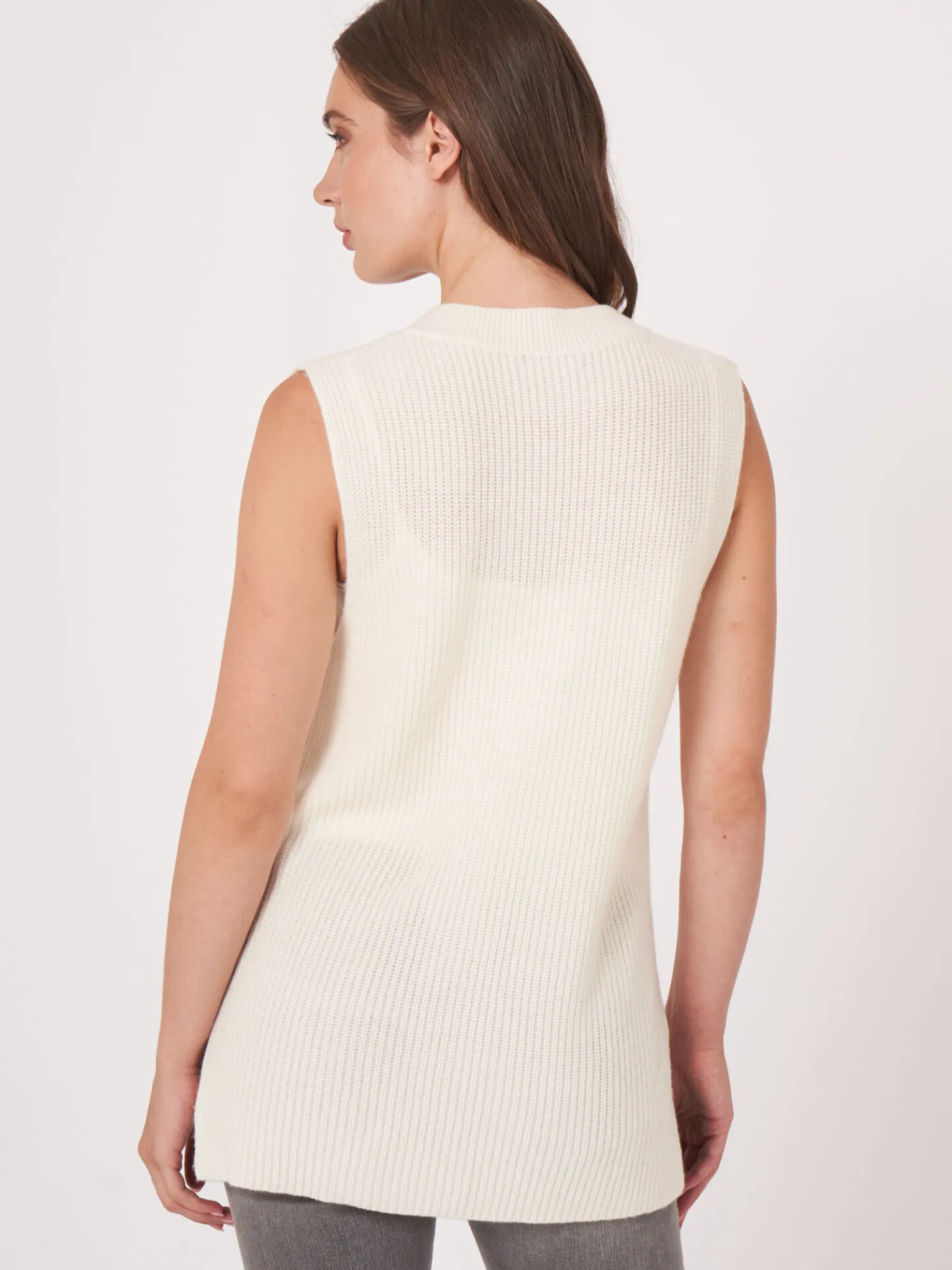 Mouwloze Trui Met Diepe V-Hals