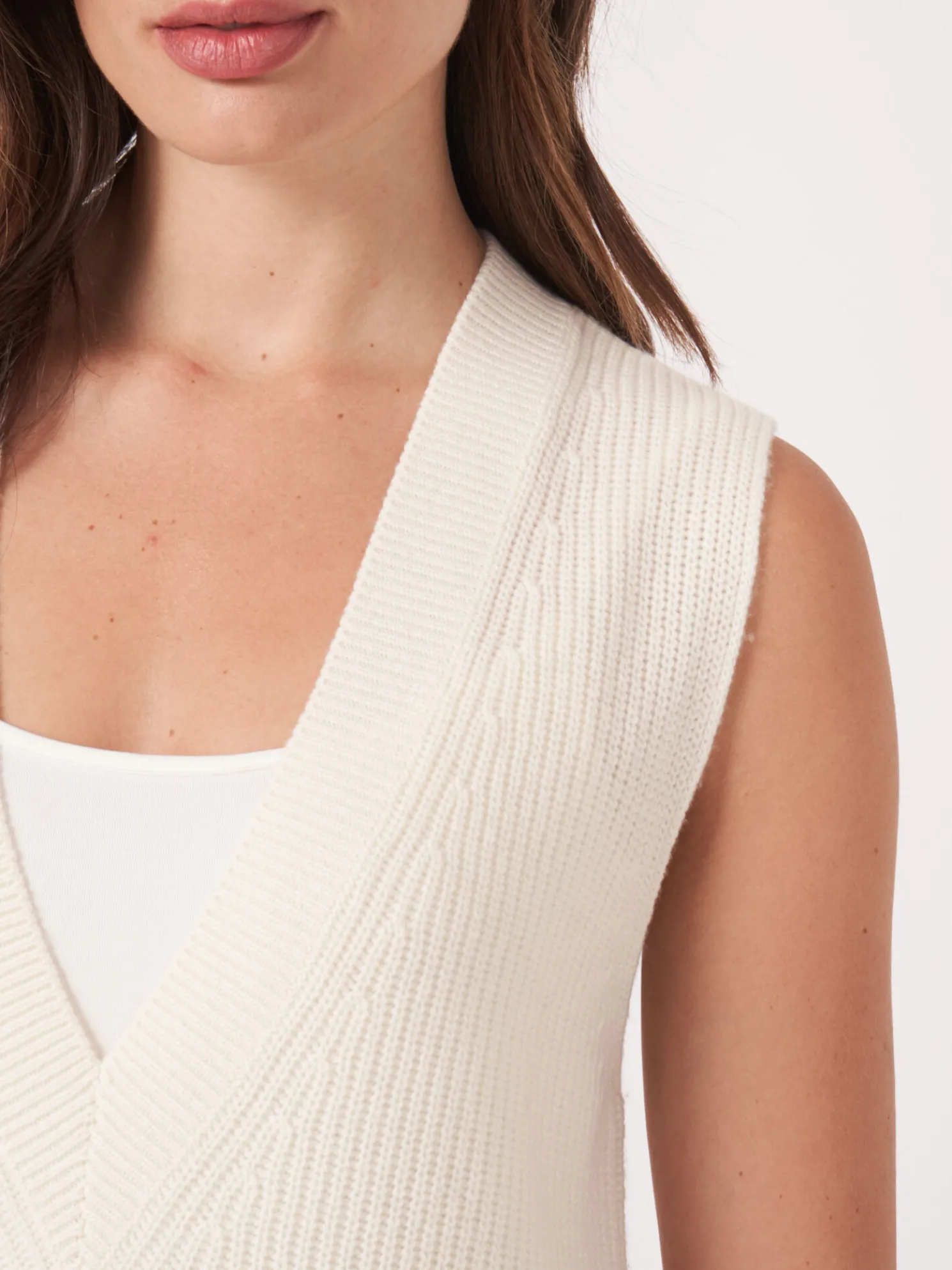 Mouwloze Trui Met Diepe V-Hals