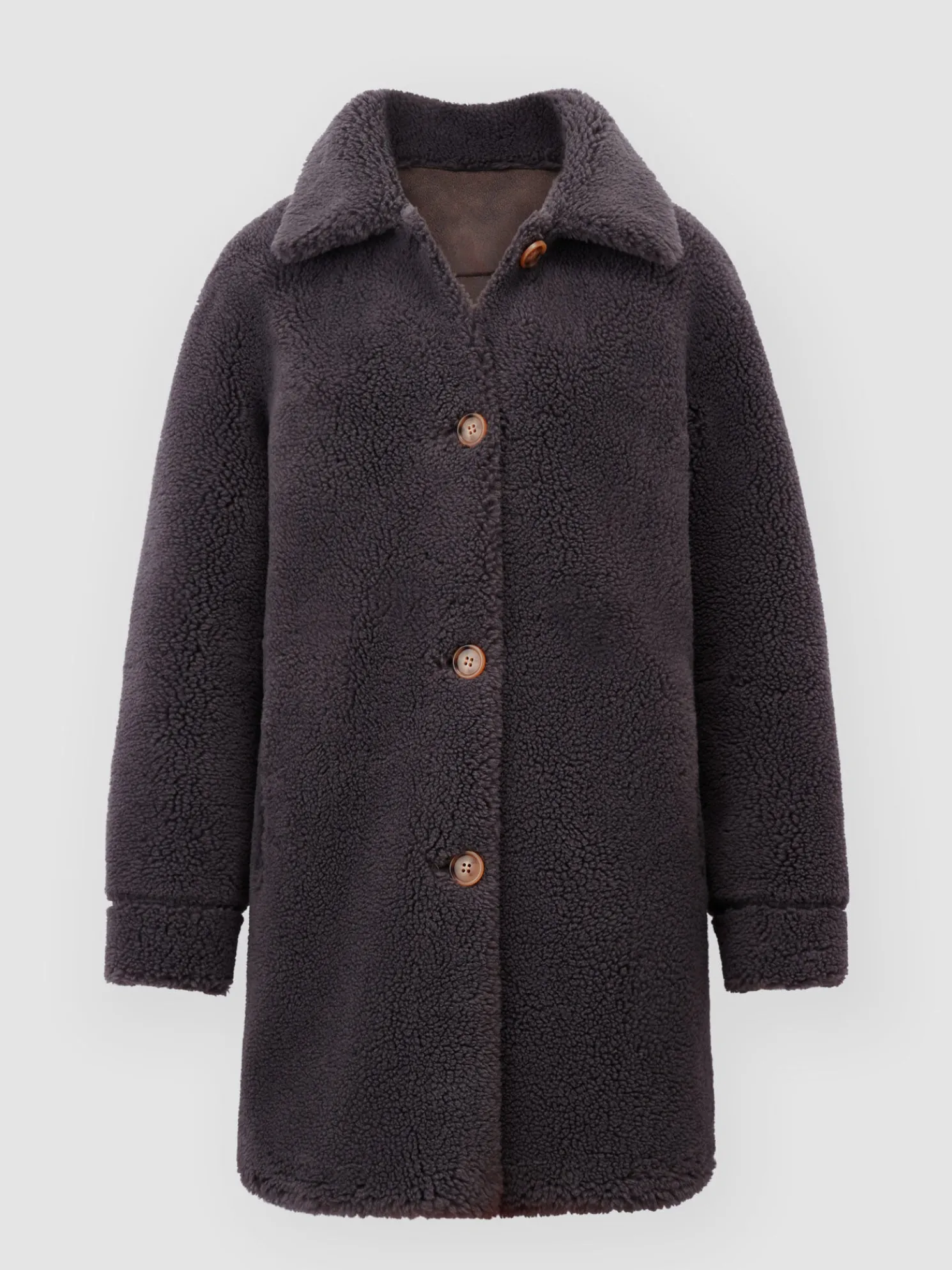 Omkeerbare Wollen Faux Shearling J