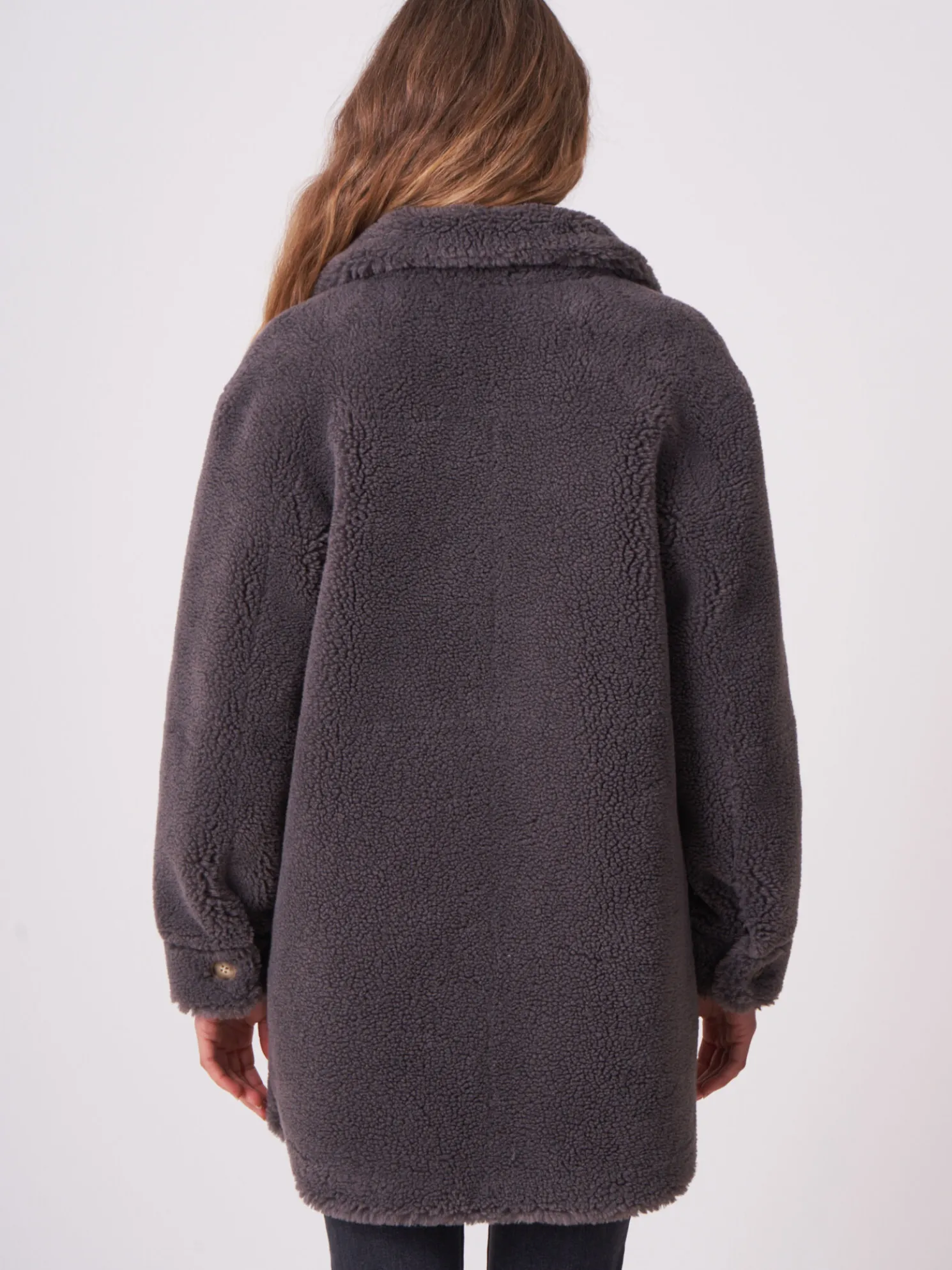 Omkeerbare Wollen Faux Shearling J