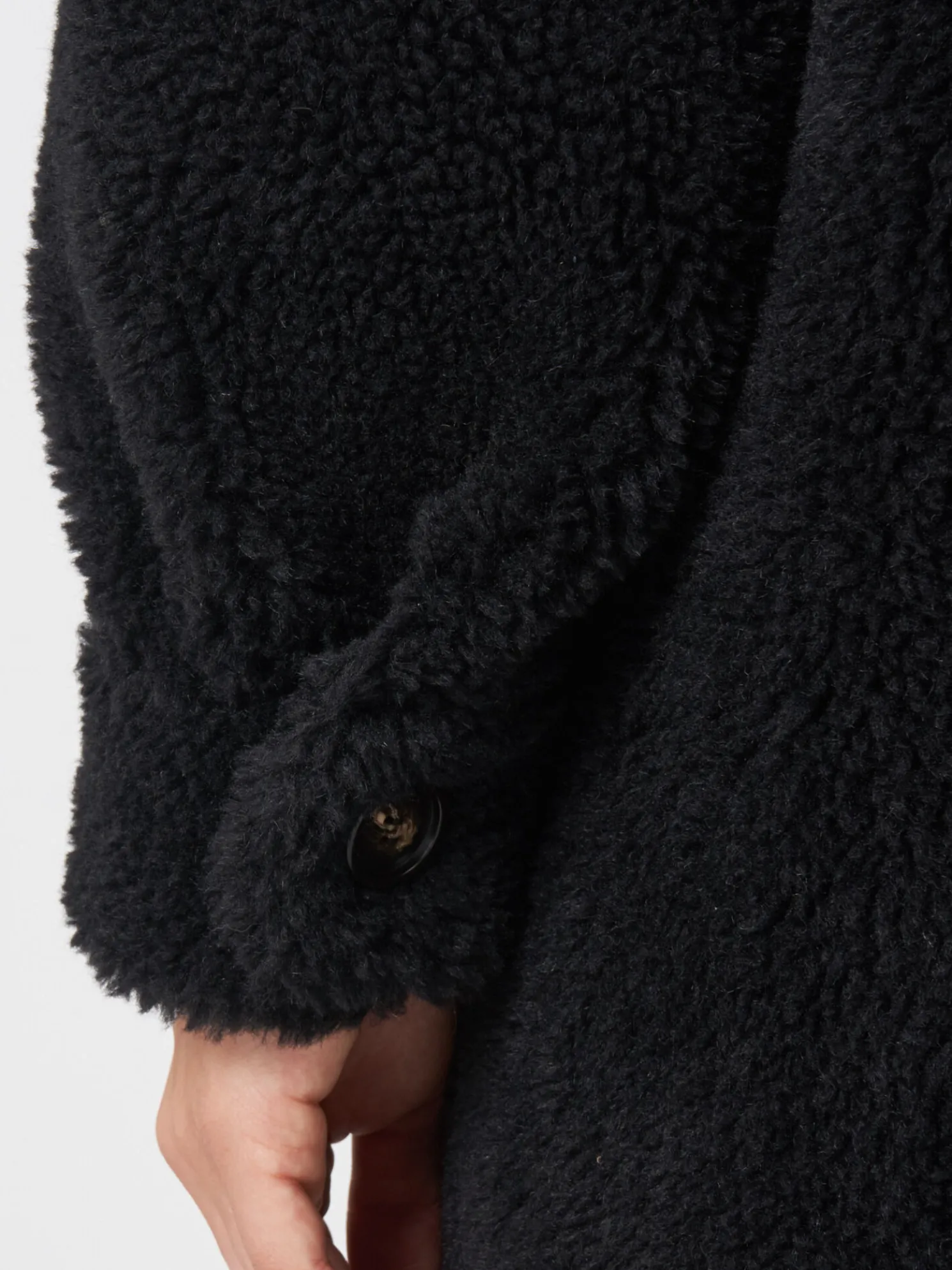 Omkeerbare Wollen Faux Shearling Jas