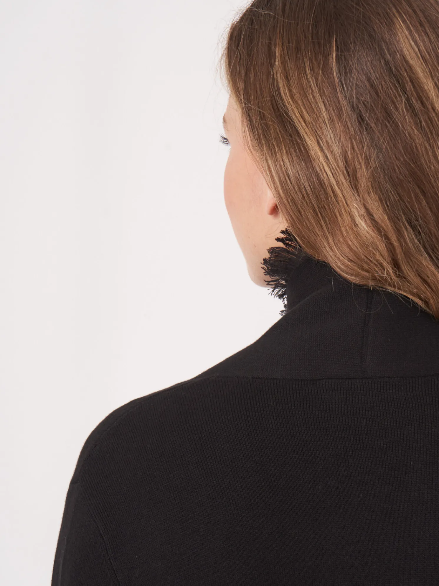 Open Cardigan Met Sjaalkraag Met Franjes