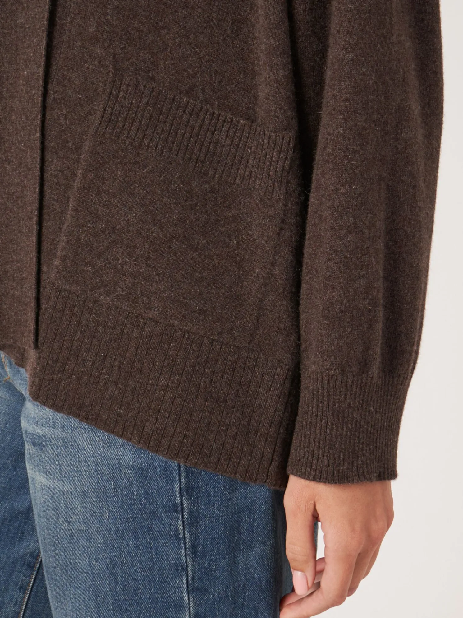 Open Cashmere Open Sjaalkraag Vest Met Zakken