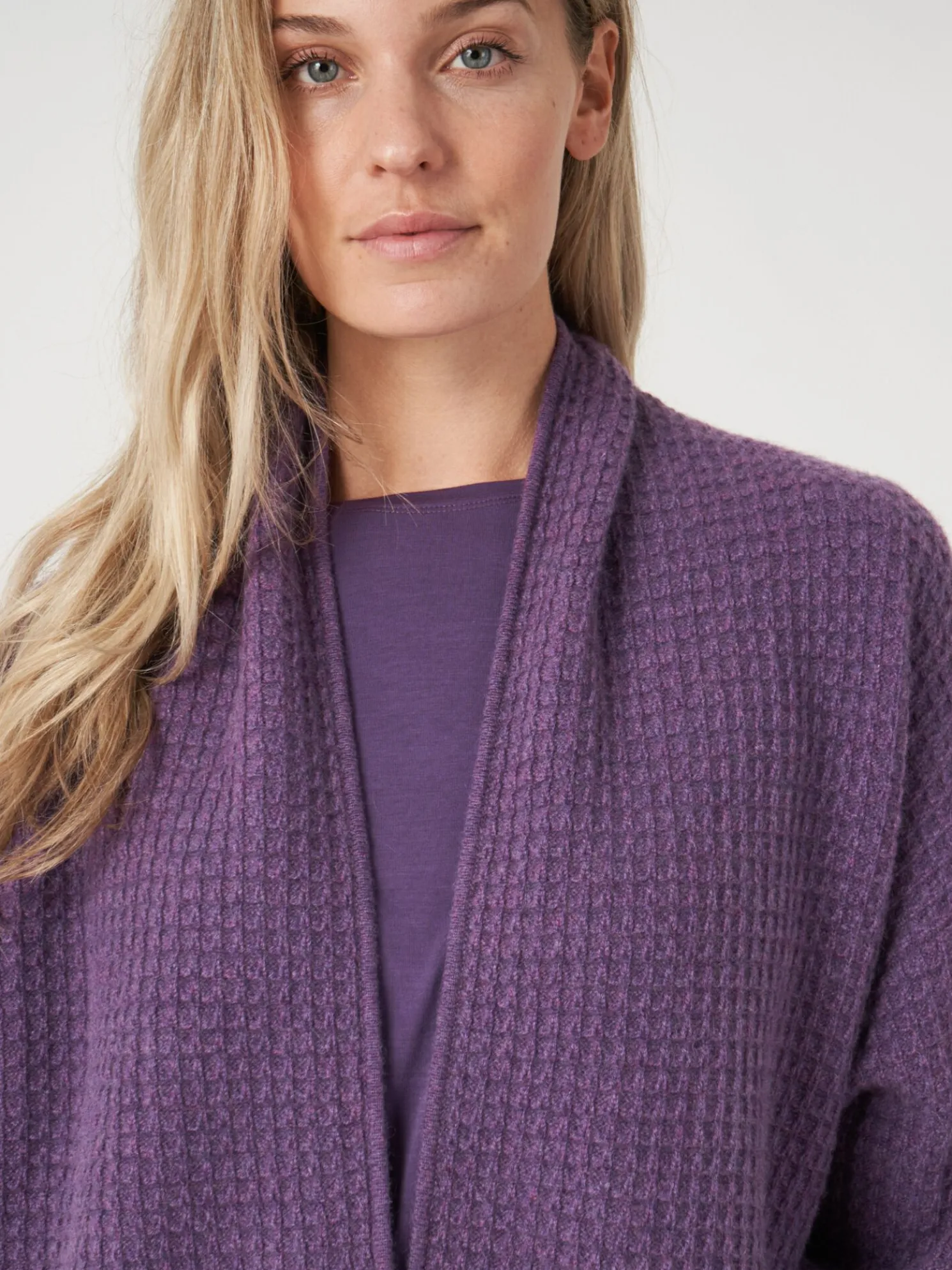 Open Cashmere Vest Met Textuur
