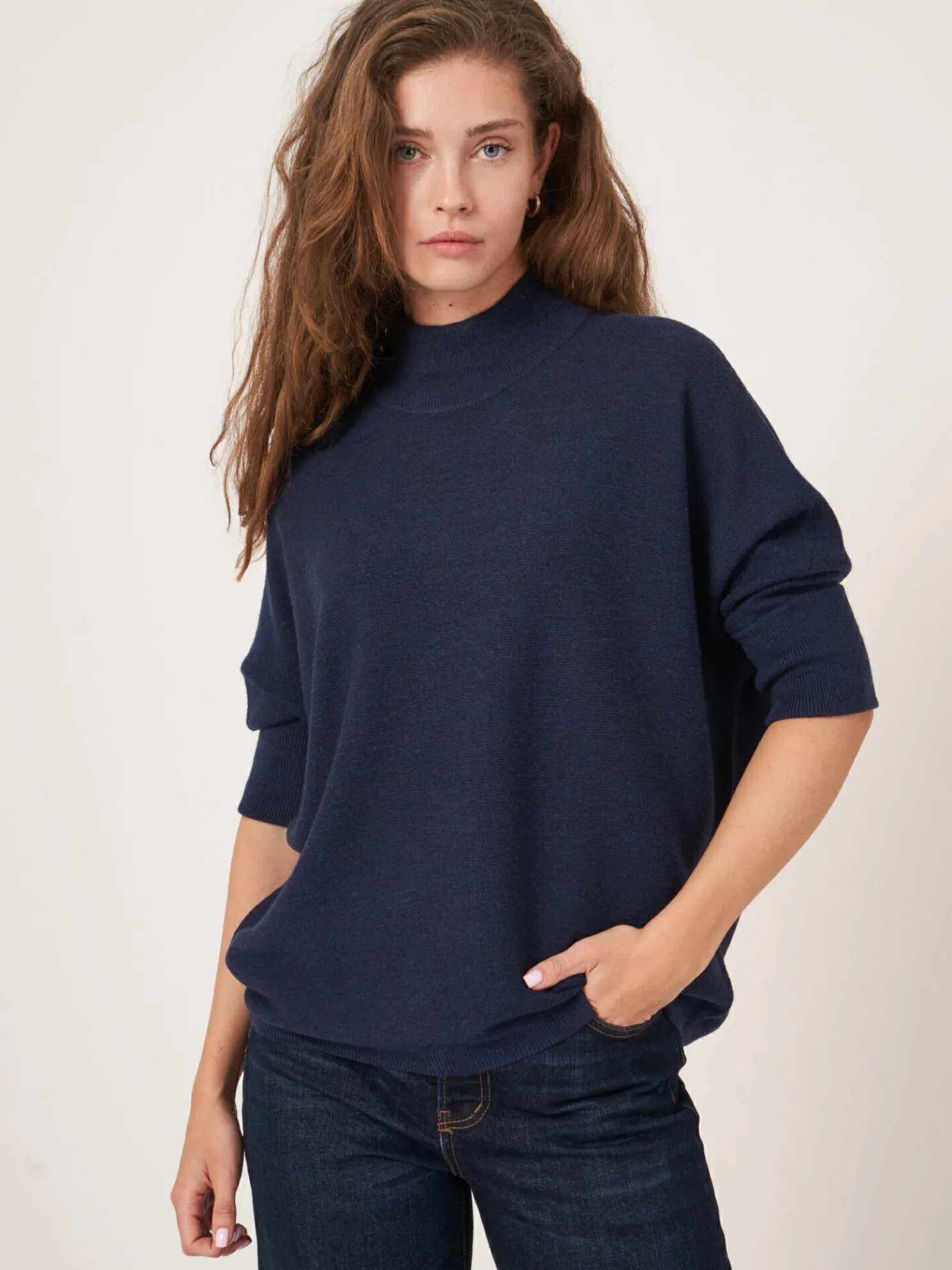 Oversized 3/4 Batwingtrui Van Merinowol