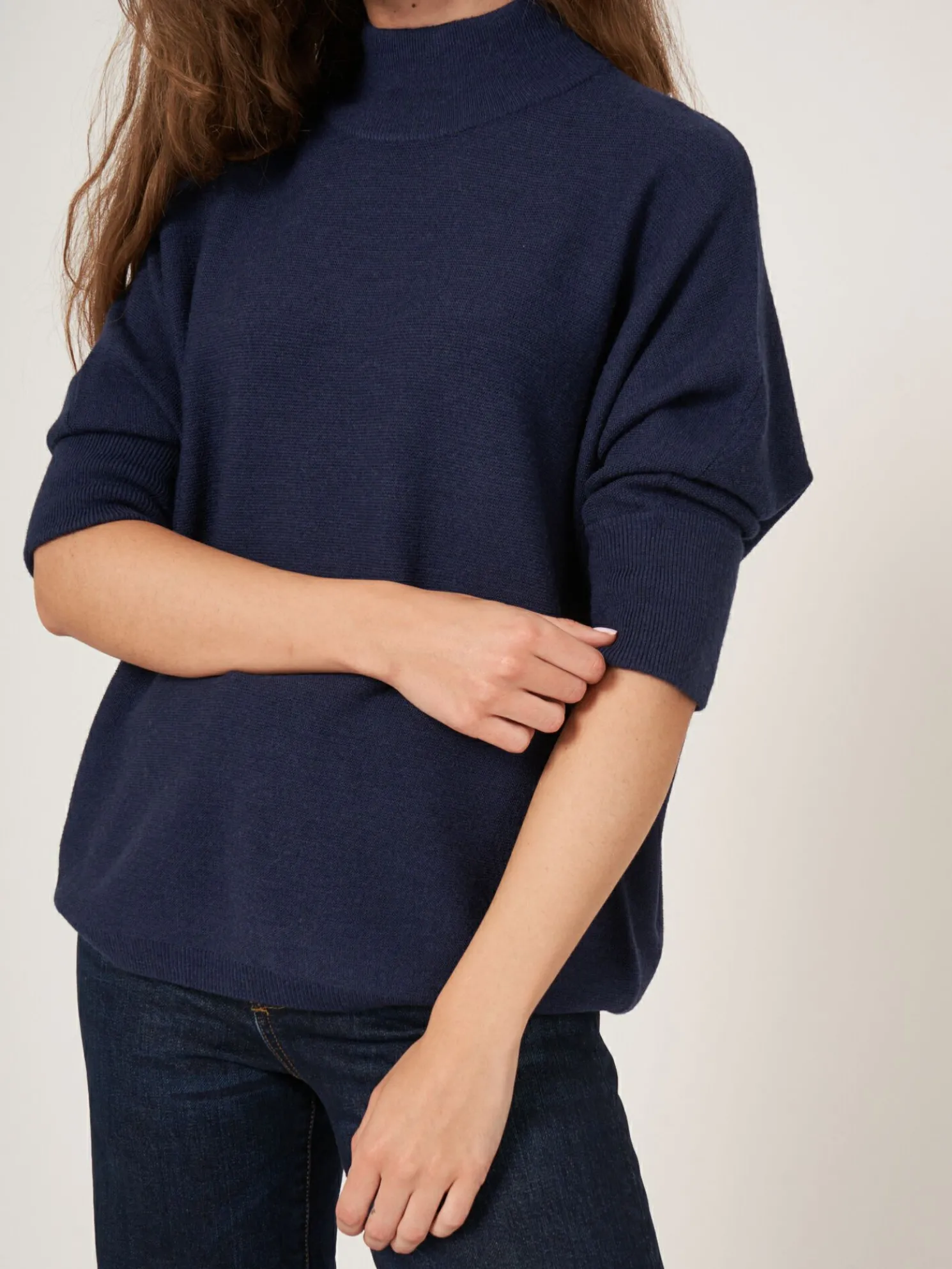 Oversized 3/4 Batwingtrui Van Merinowol