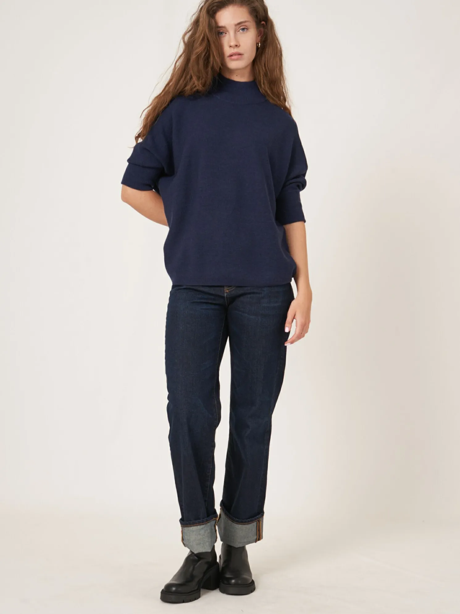 Oversized 3/4 Batwingtrui Van Merinowol