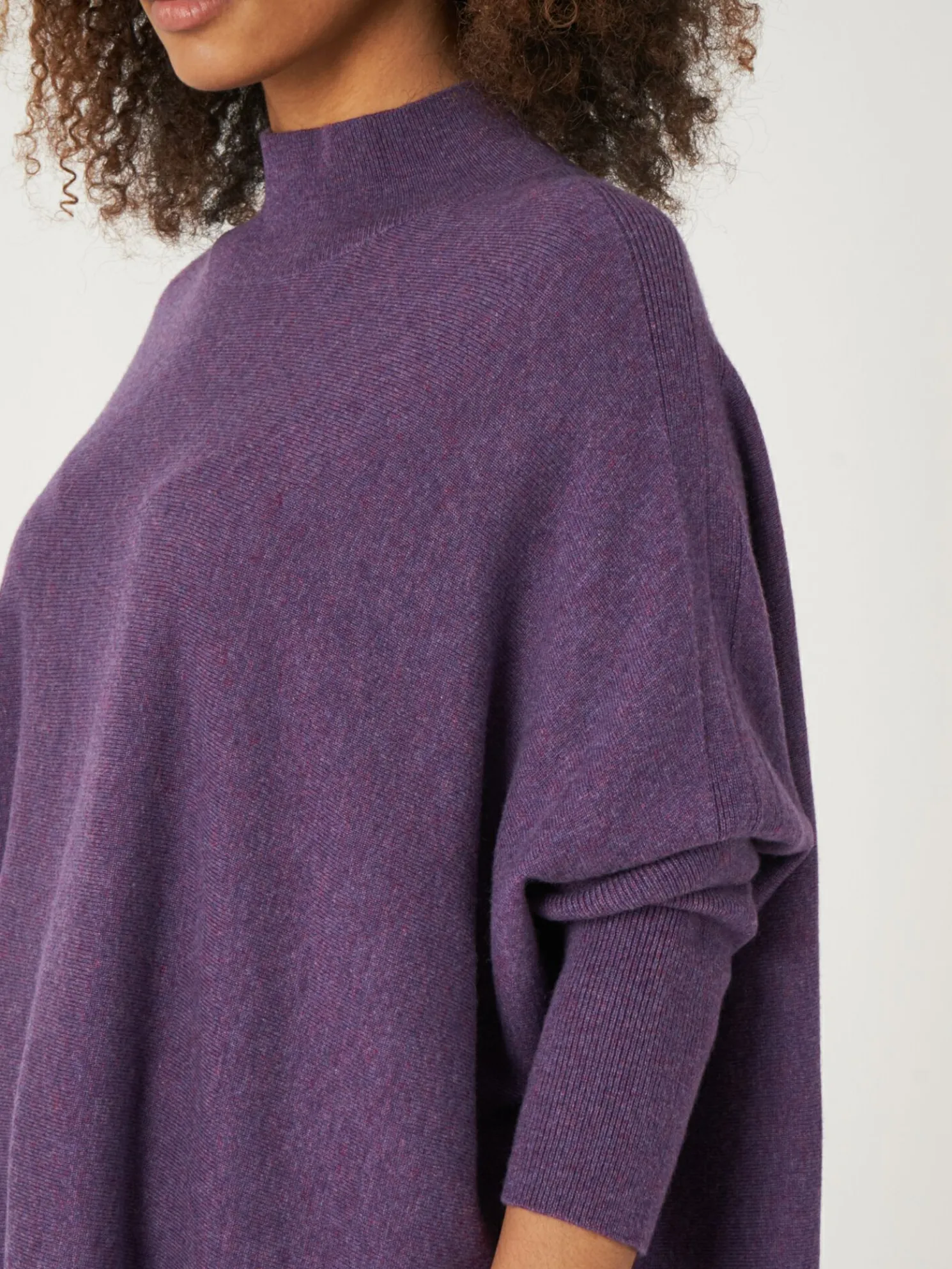 Oversized Fijn Gebreide Poncho Trui Van Cashmere-Mix