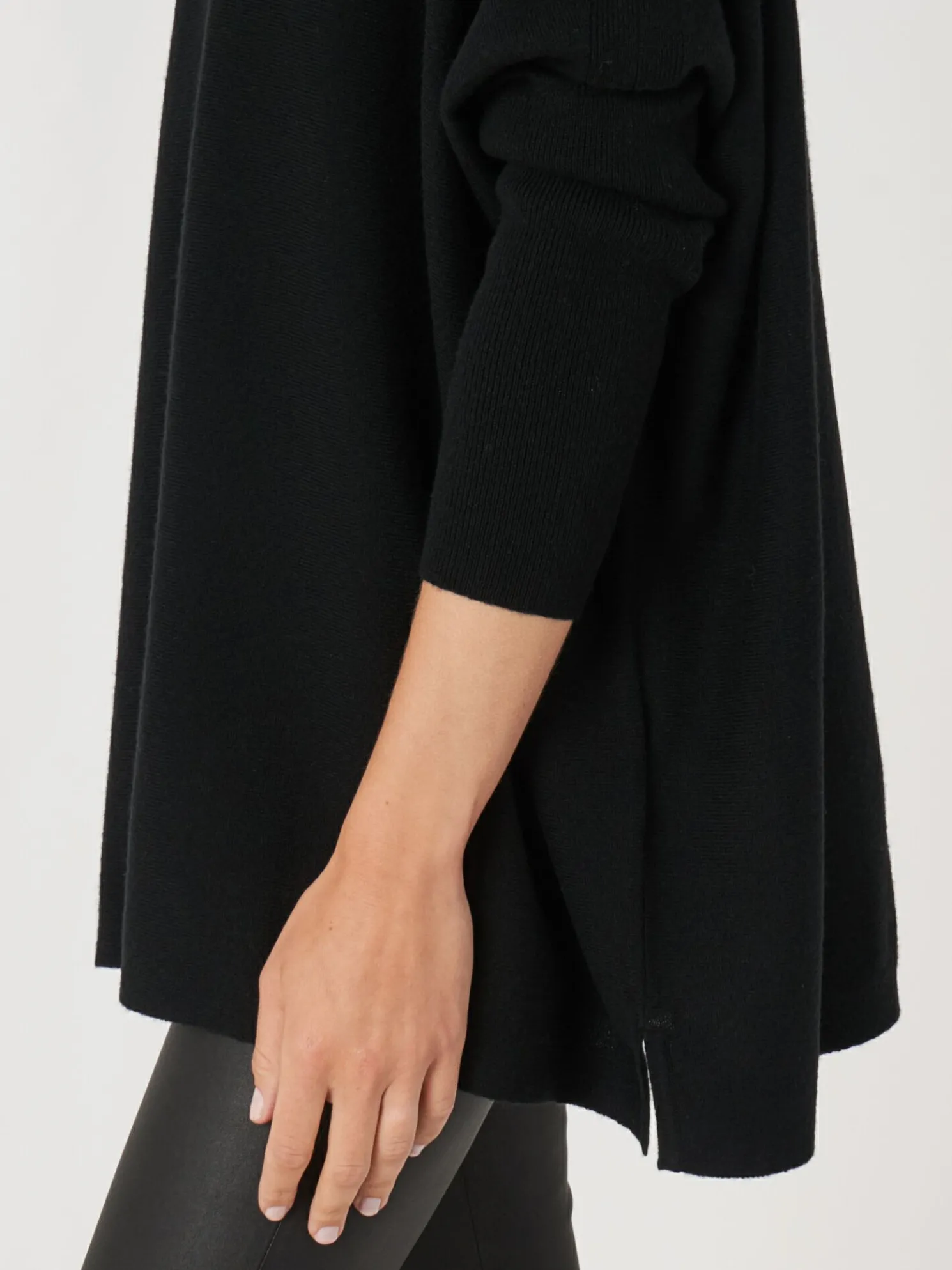 Oversized Fijn Gebreide Poncho Trui Van Cashmere-Mix