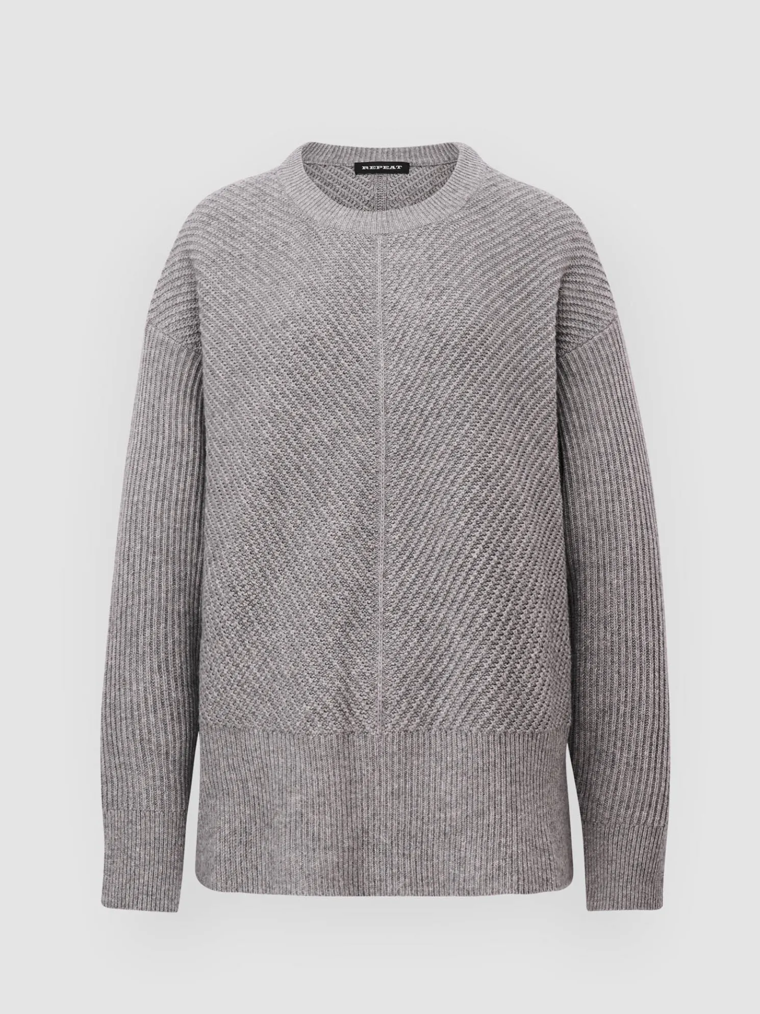 Oversized Gebreide Trui Met Diagonale Rib