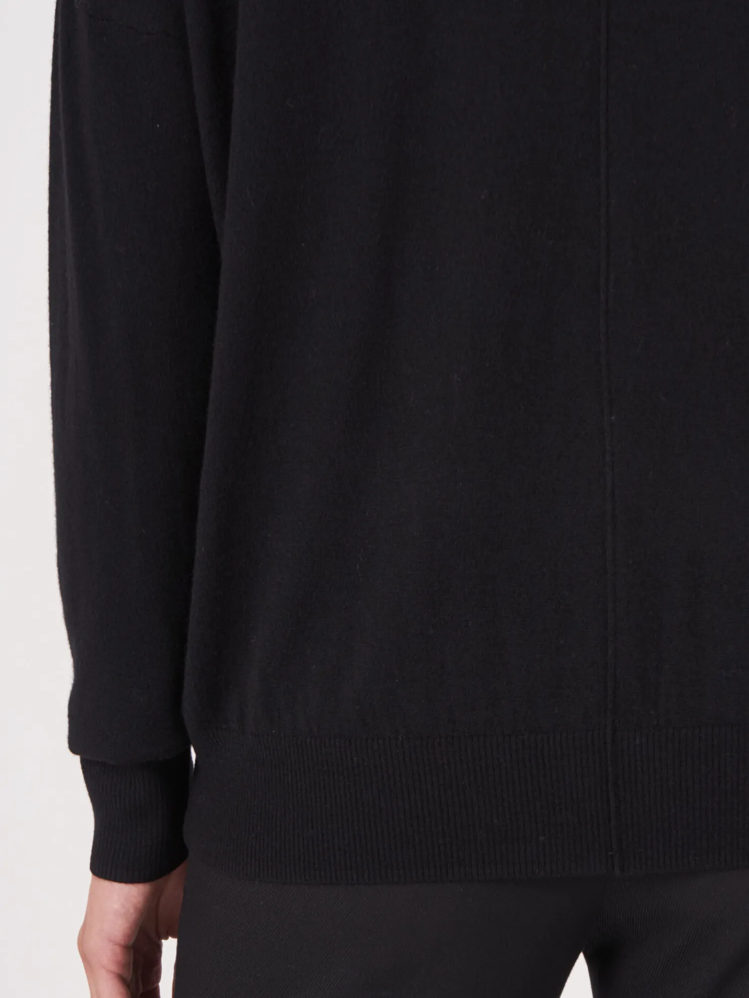 Oversized Trui Met Deelnaad Van Cashmere Melange