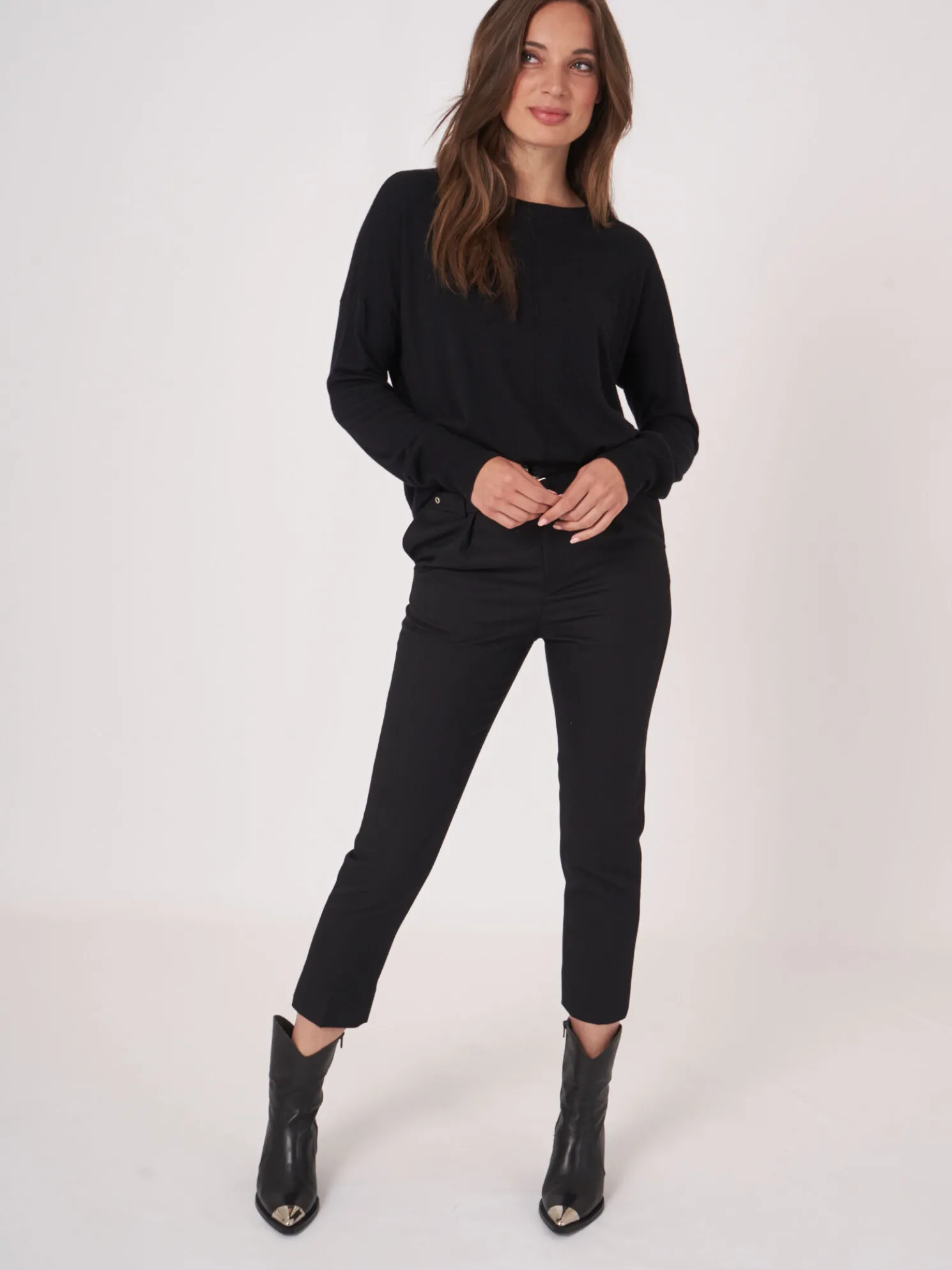 Oversized Trui Met Deelnaad Van Cashmere Melange