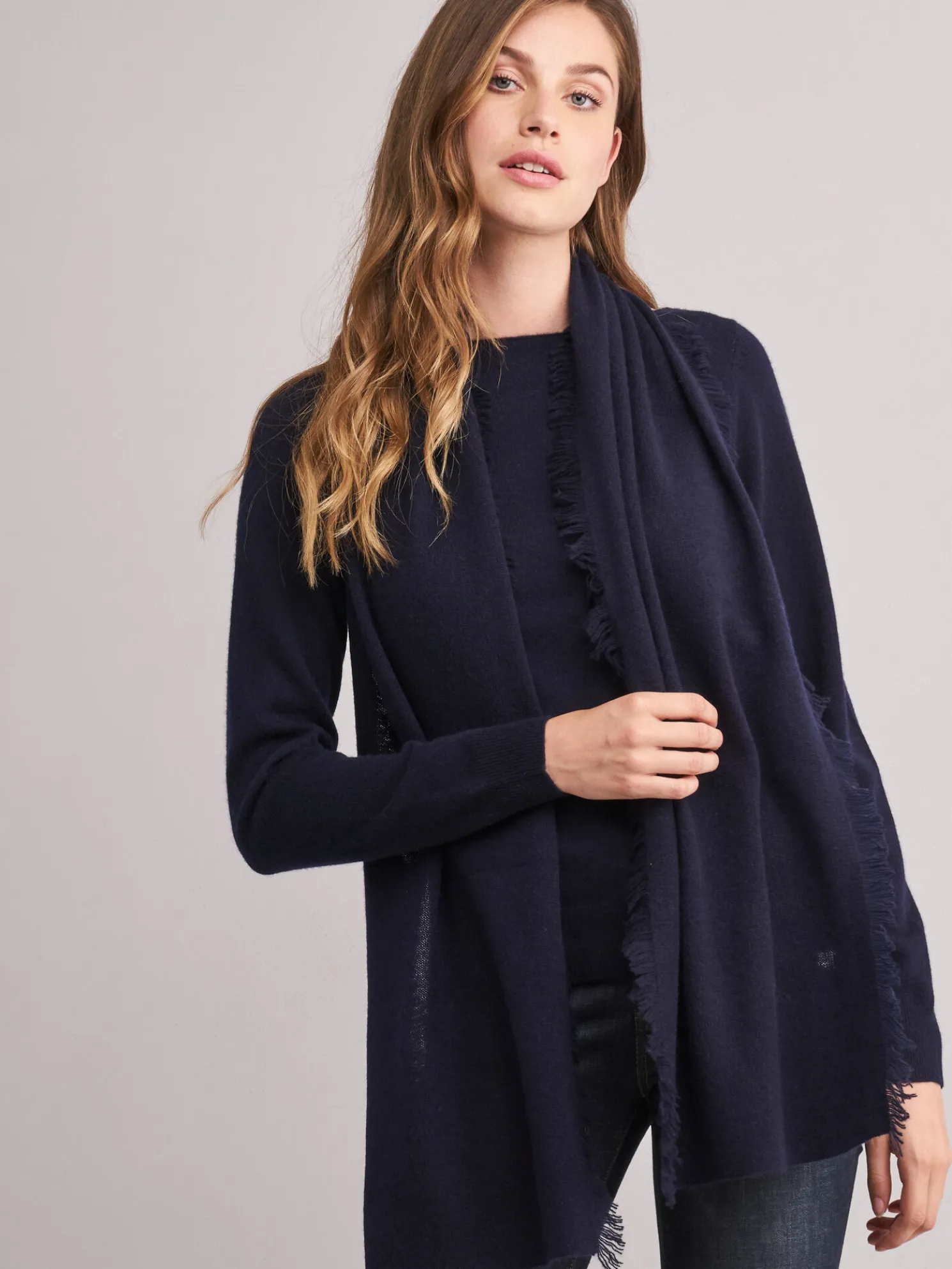 Sjaal Met Franjes Van Biologisch Cashmere
