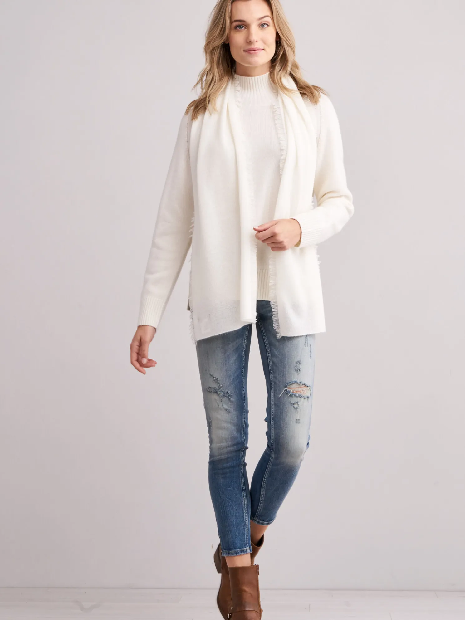 Sjaal Met Franjes Van Biologisch Cashmere