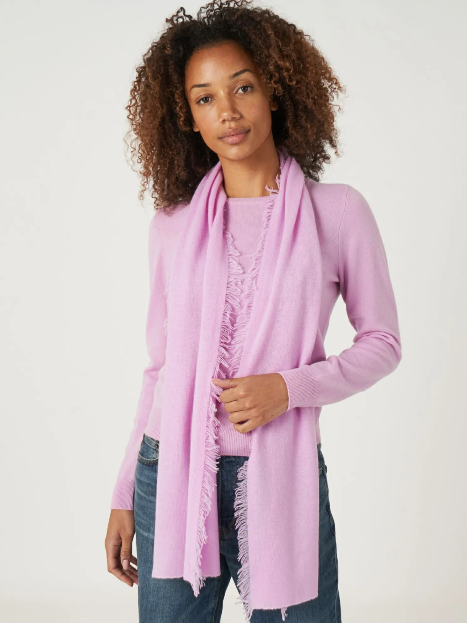 Sjaal Met Franjes Van Biologisch Cashmere