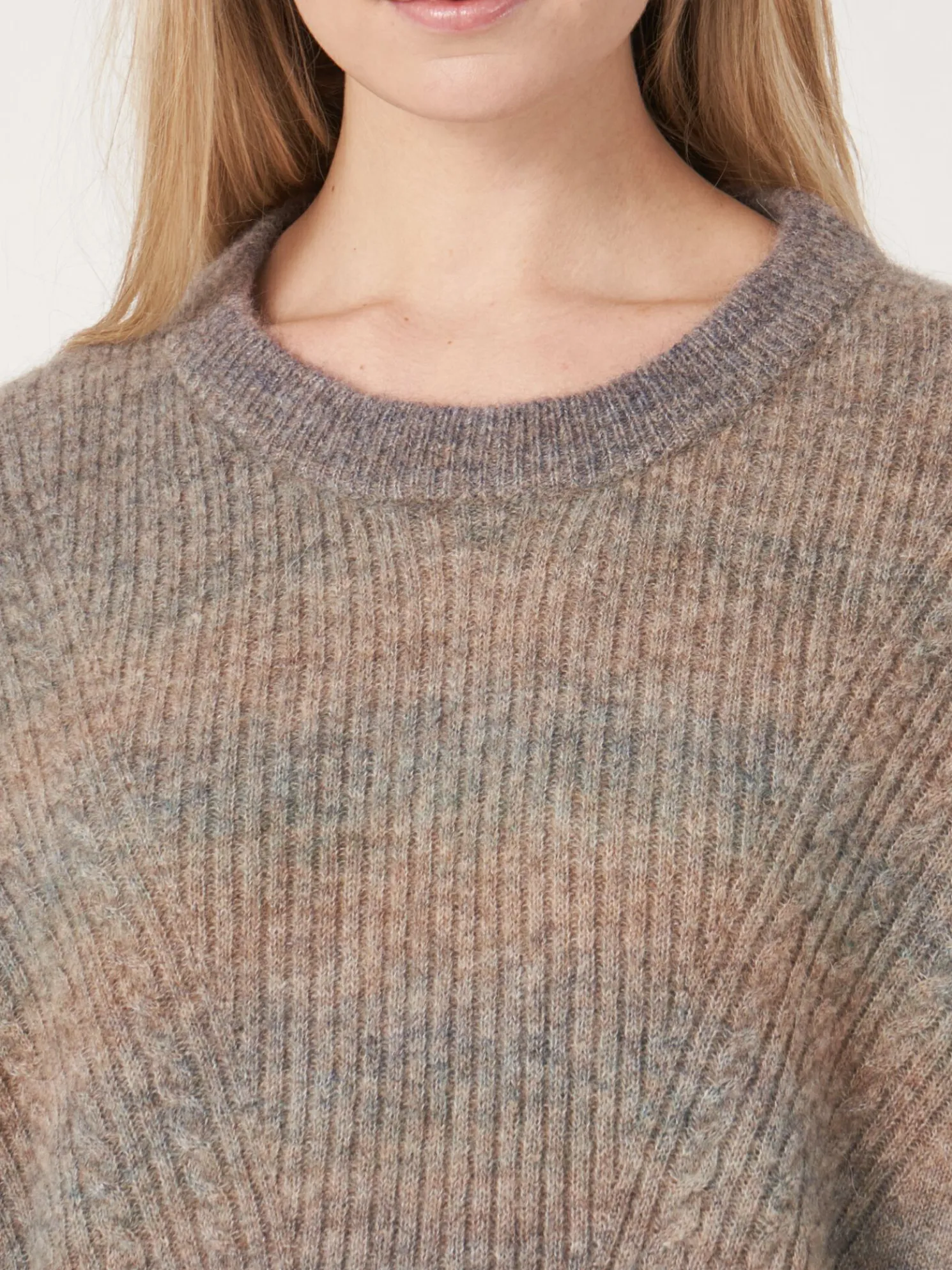 Space Dye Poncho Van Italiaanse Wol-Mix