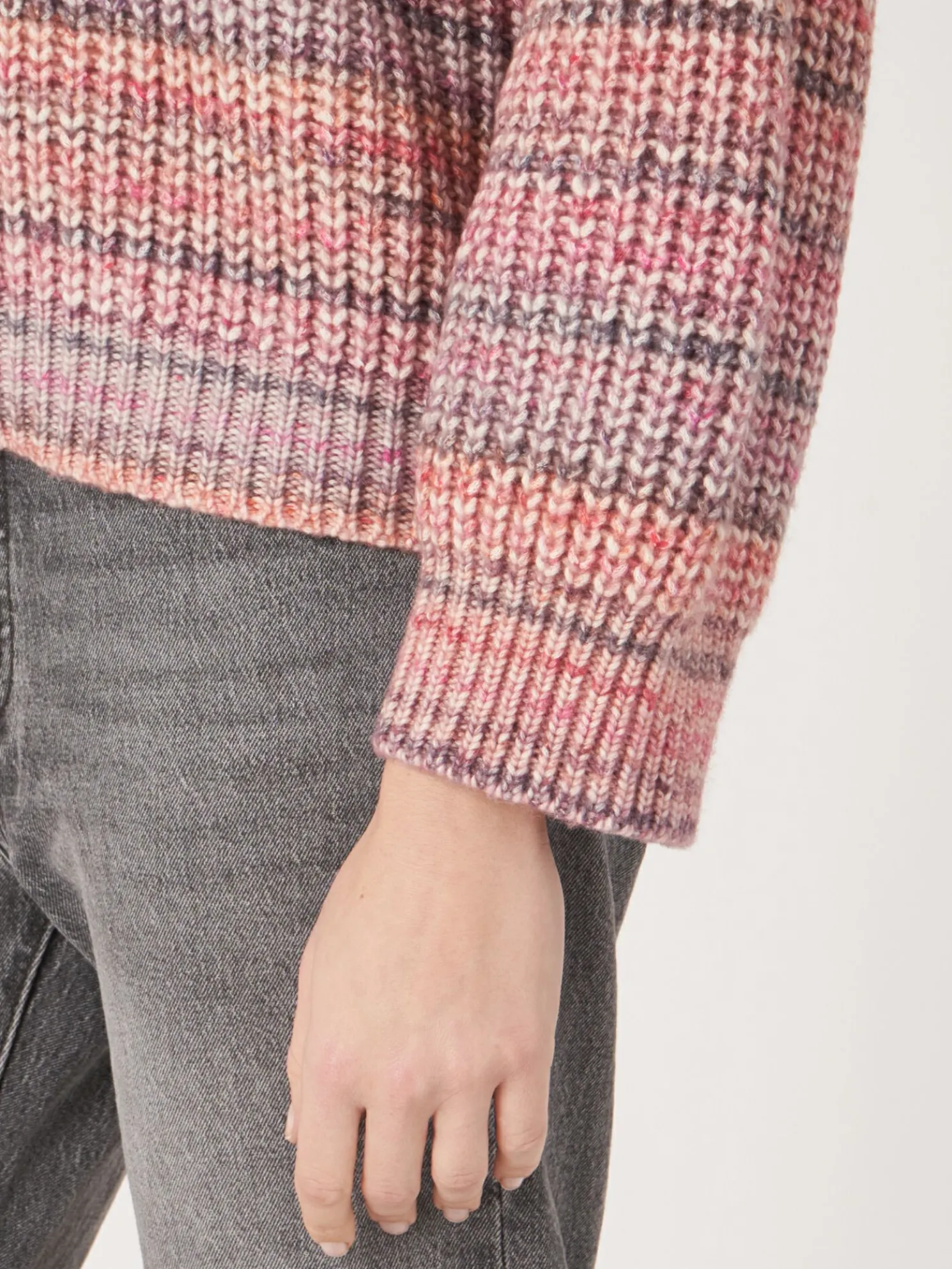 Space Dye Trui Met Halve Knooplijst