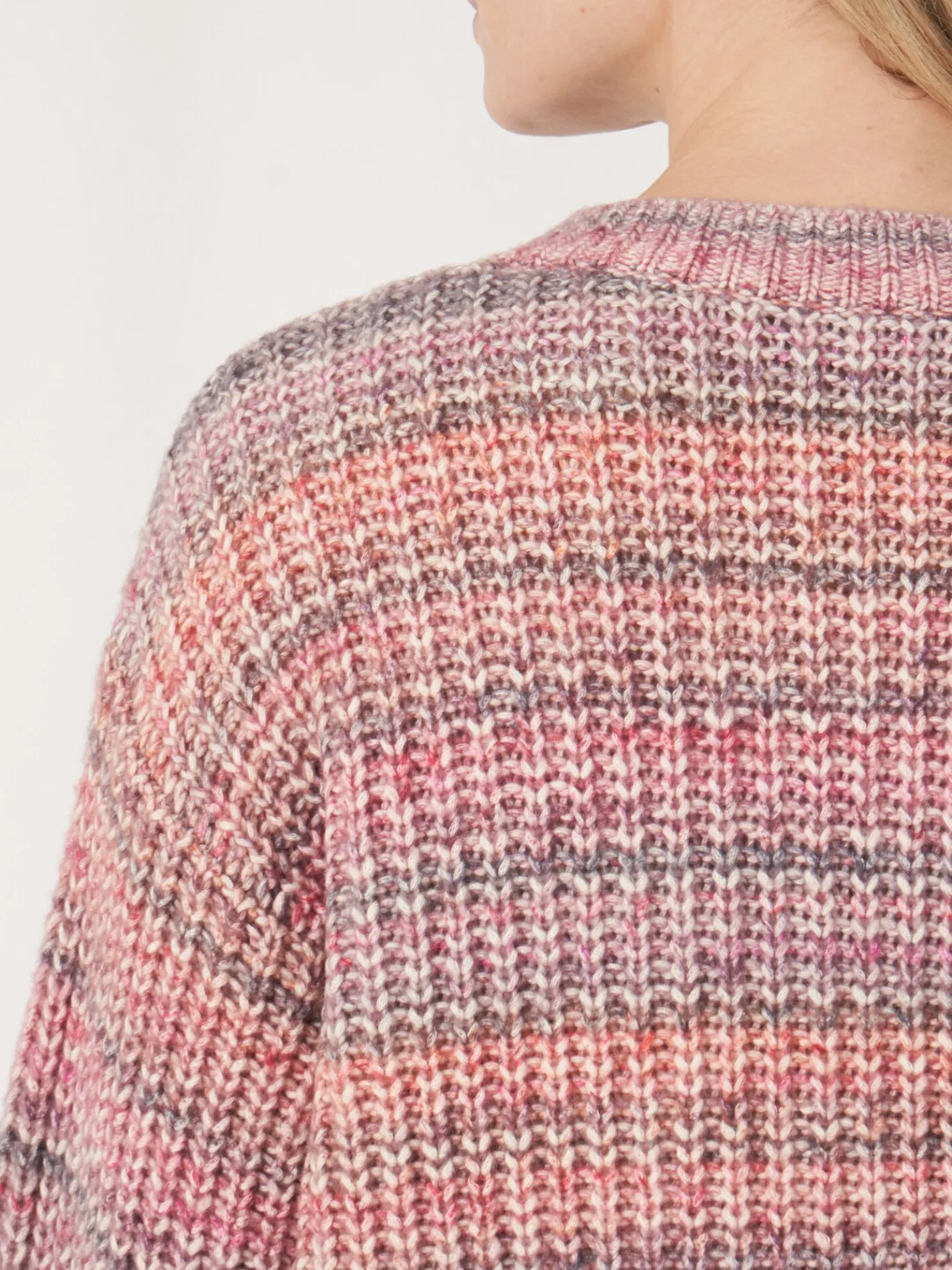 Space Dye Trui Met Halve Knooplijst