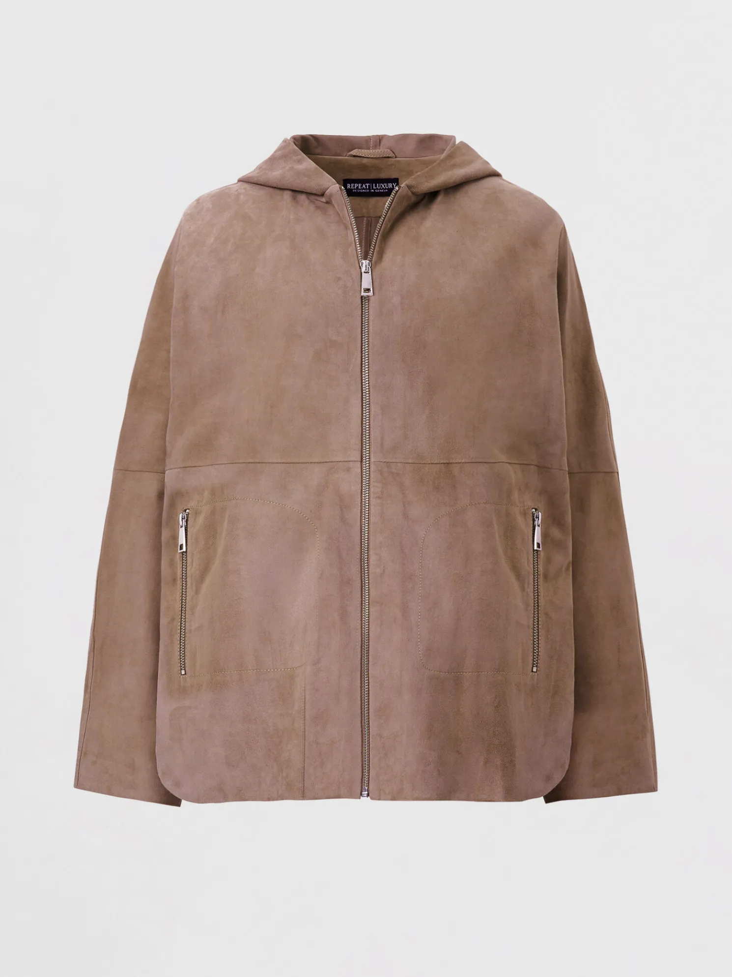 Suede Jasje Met Capuchon En Mouwen Met Split