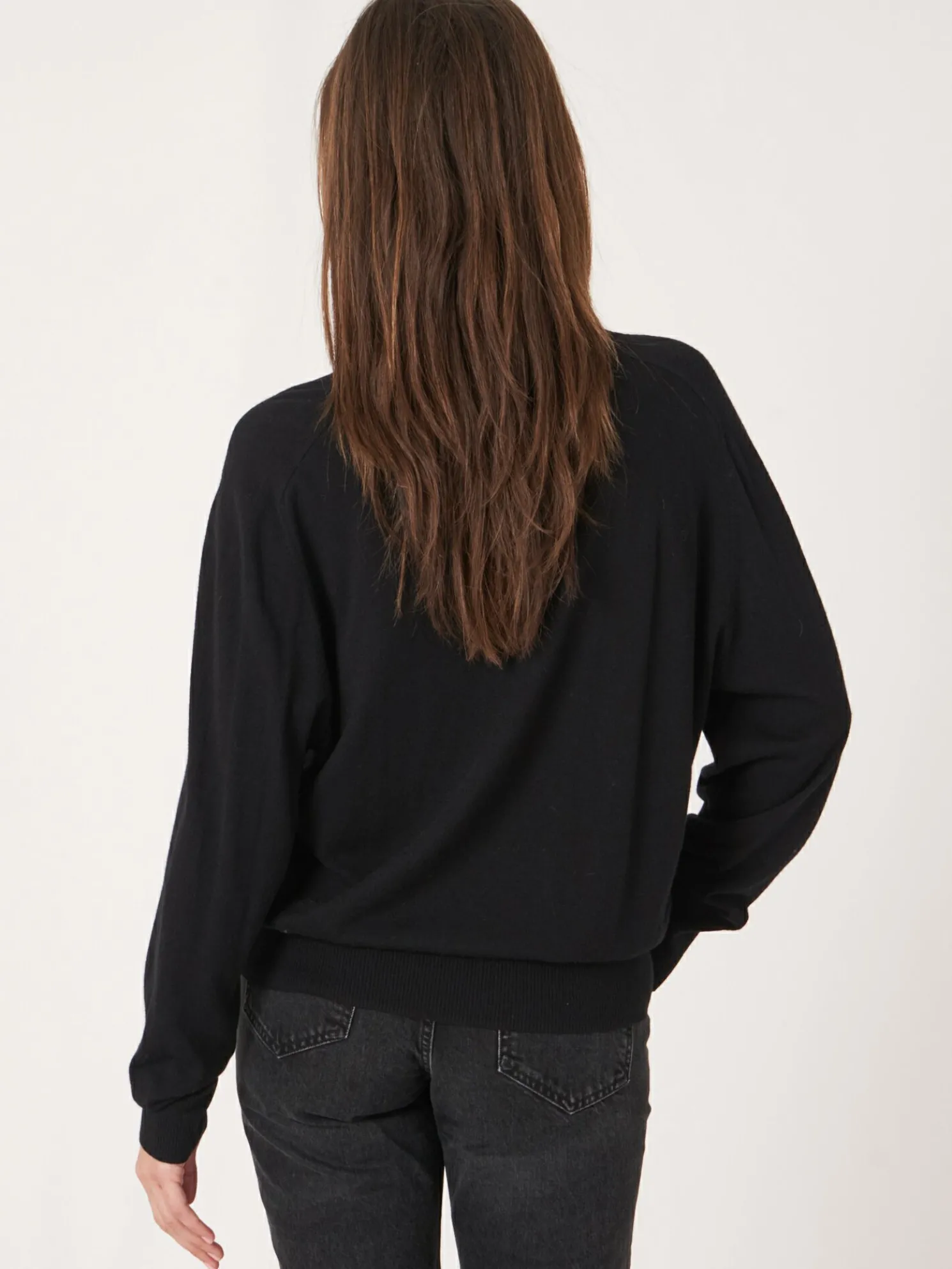 Superfijn Gebreide Trui Met V-Hals