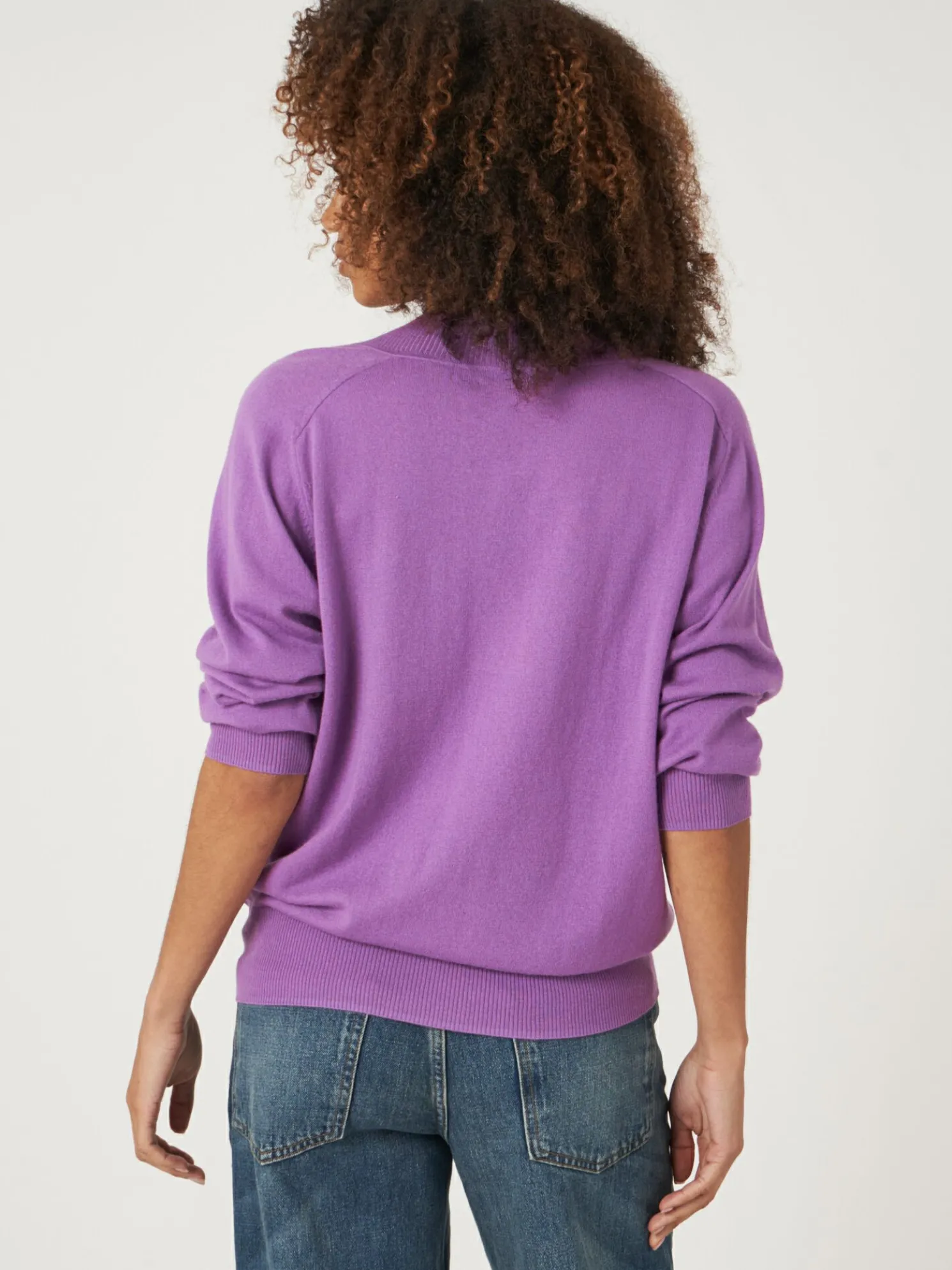 Superfijn Gebreide Trui Met V-Hals