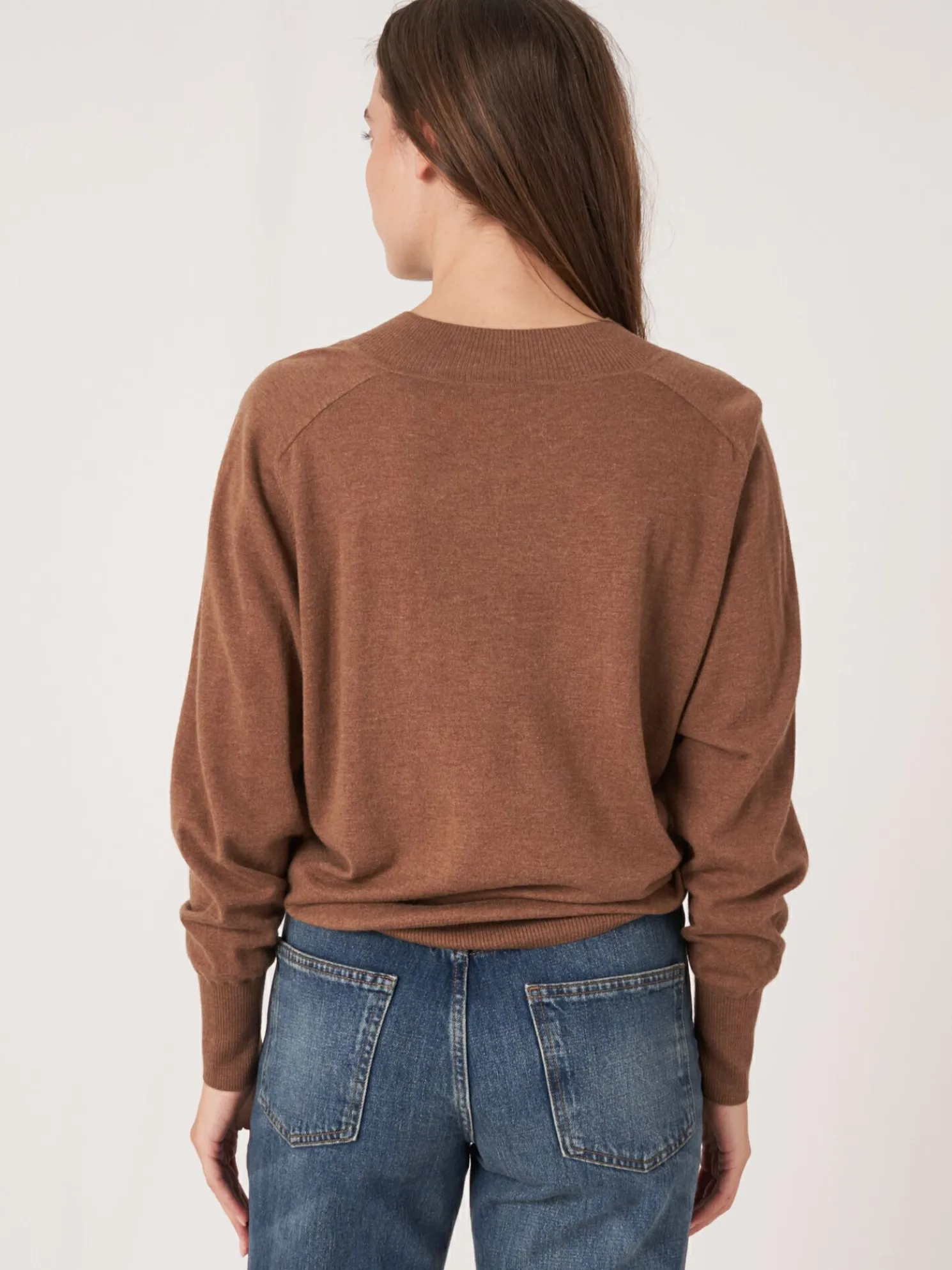 Superfijn Gebreide Trui Met V-Hals