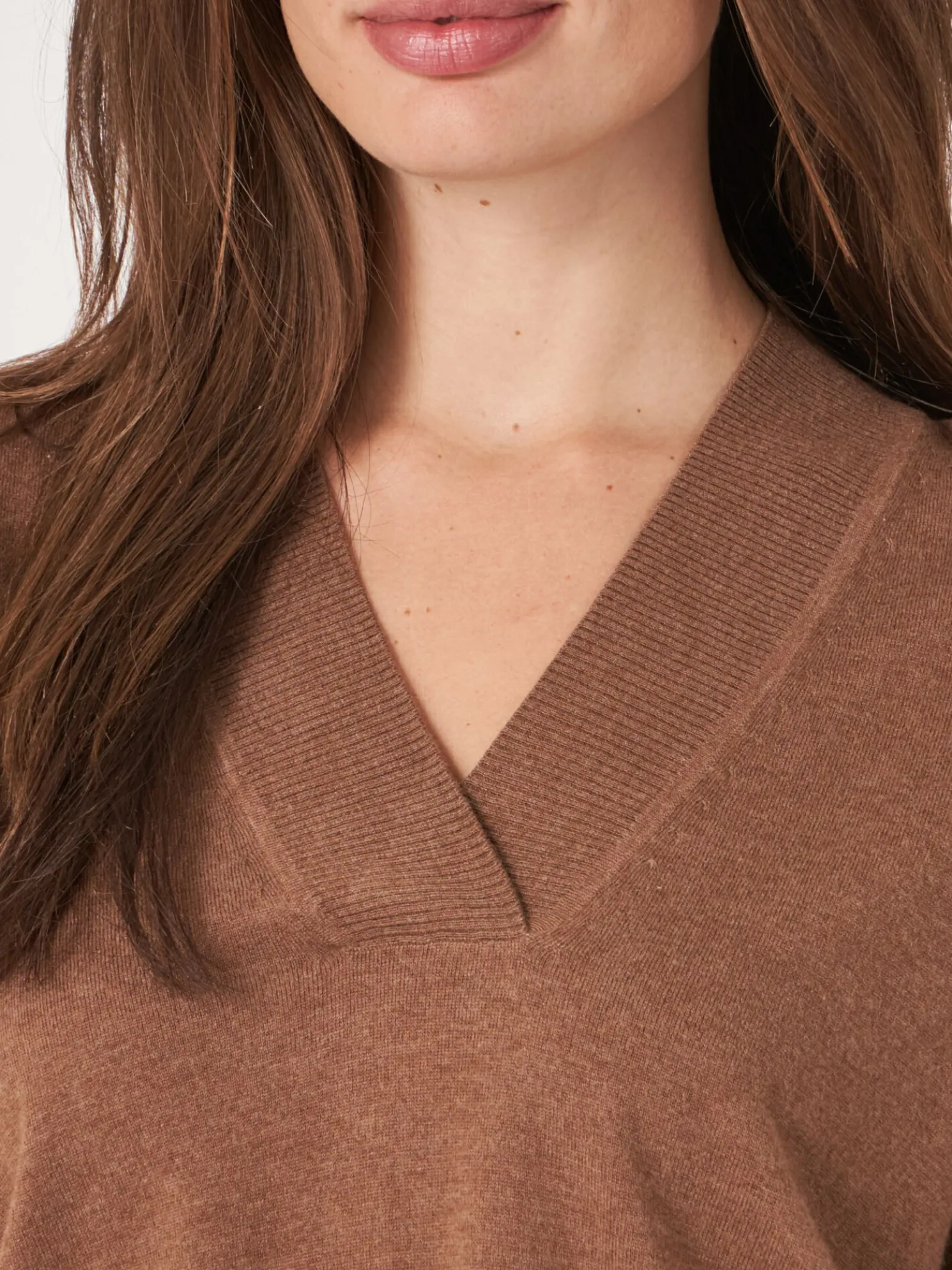 Superfijn Gebreide Trui Met V-Hals