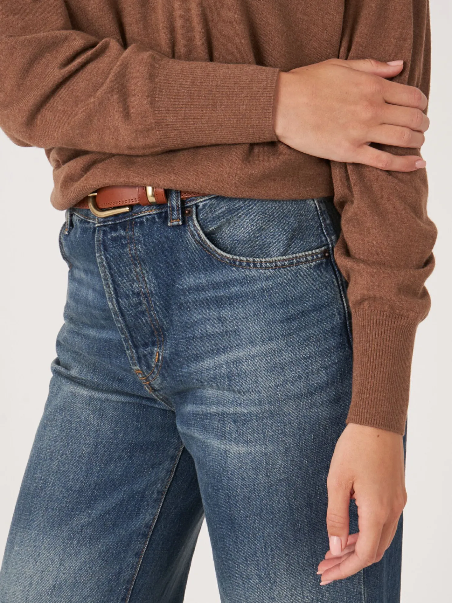 Superfijn Gebreide Trui Met V-Hals