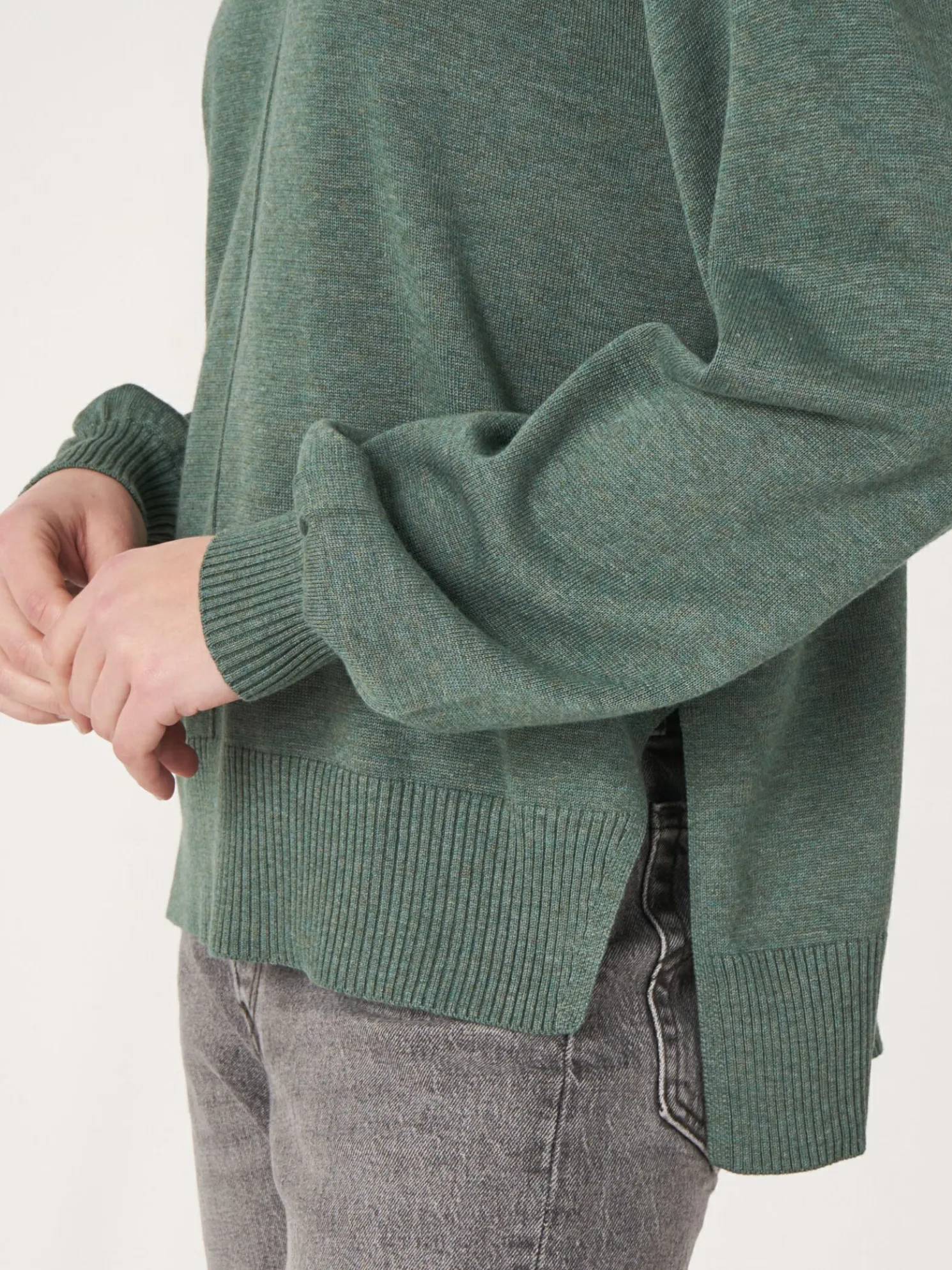 Trui Met Hoge Hals En Pofmouwen Van Katoen-Mix