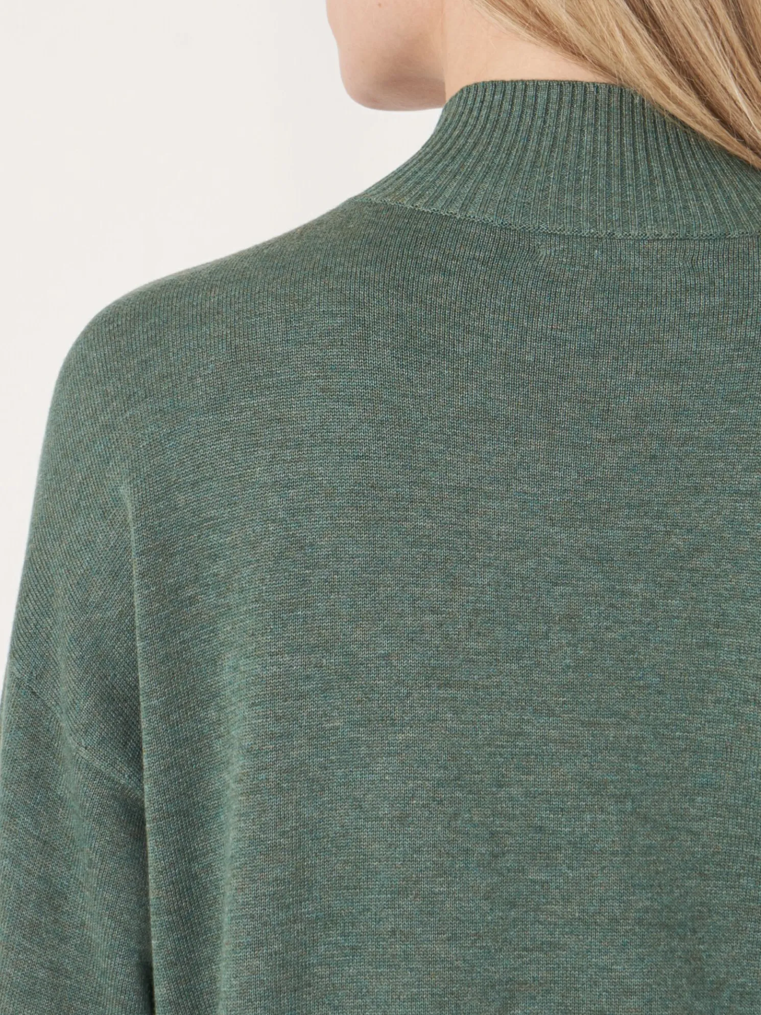 Trui Met Hoge Hals En Pofmouwen Van Katoen-Mix