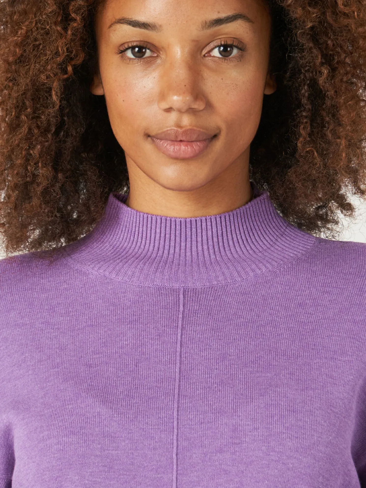 Trui Met Hoge Hals En Pofmouwen Van Katoen-Mix