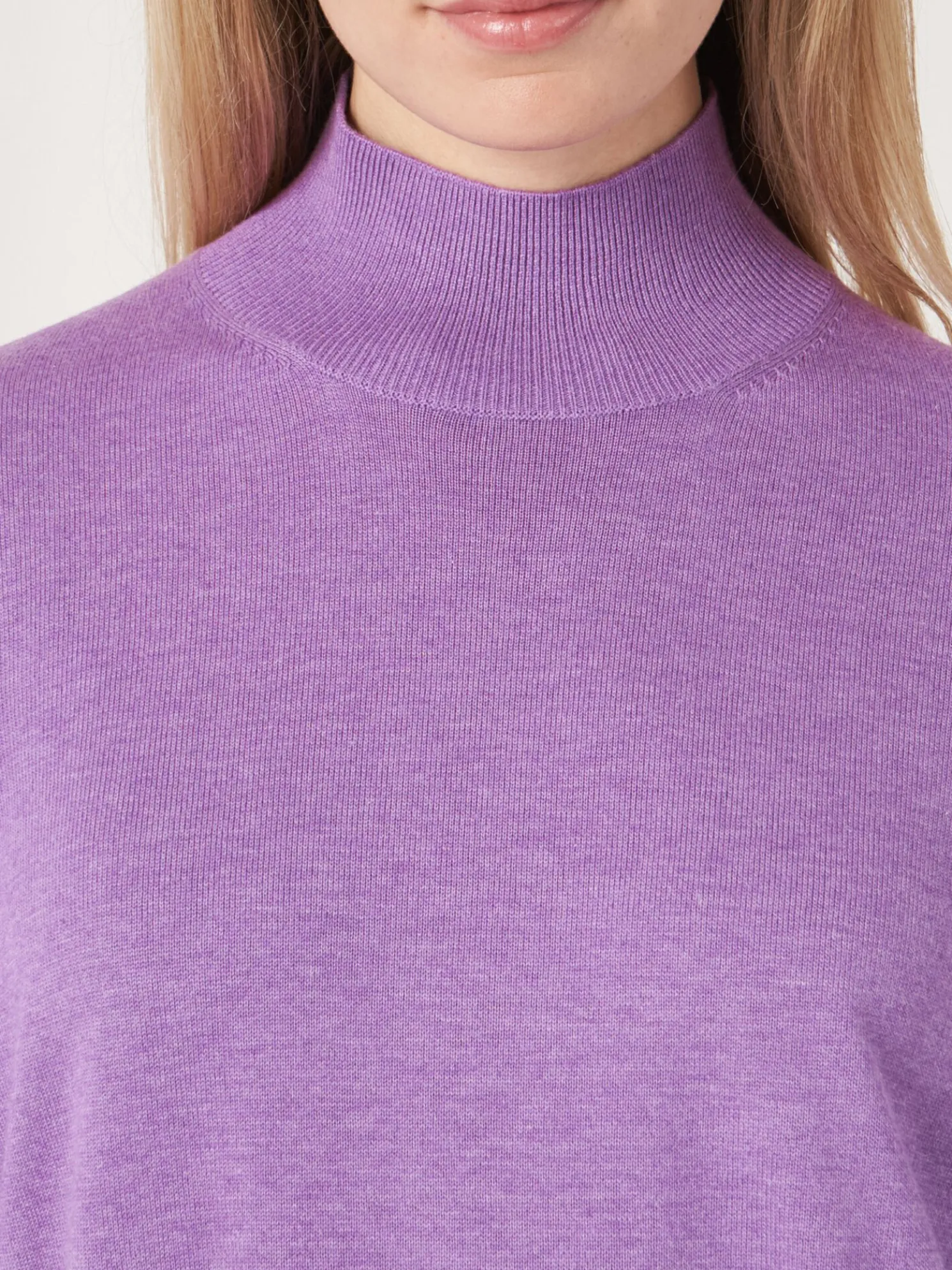 Trui Met Korte Mouwen En Opstaande Kraag Van Katoen-Mix