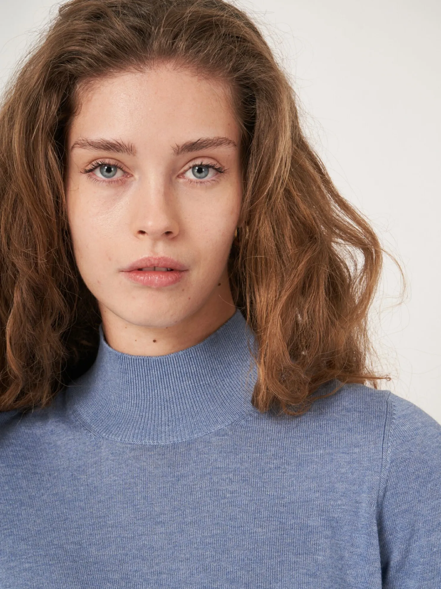 Trui Met Korte Mouwen En Opstaande Kraag Van Katoen-Mix