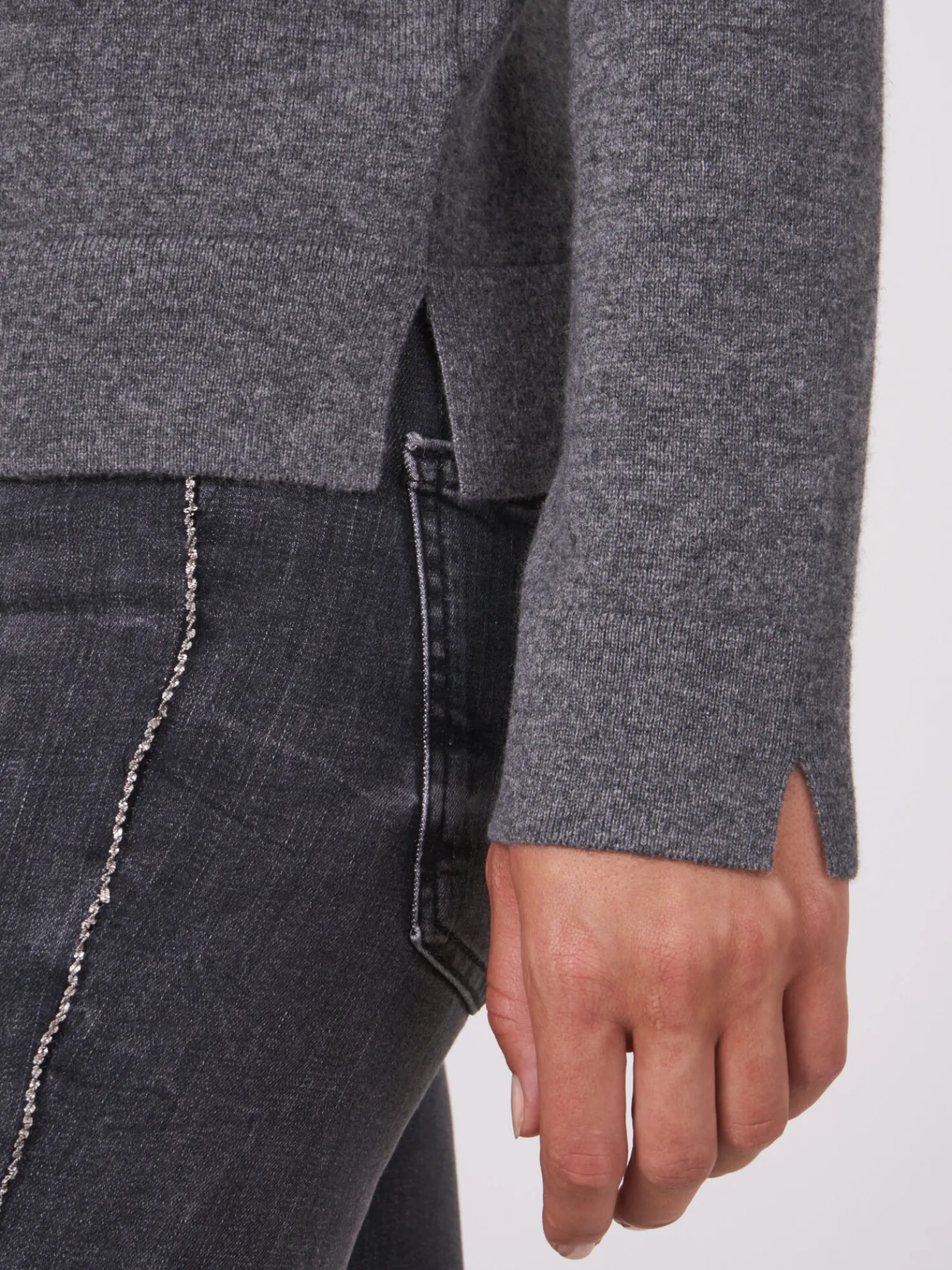 Trui Met Opstaande Kraag Van Organisch Cashmere